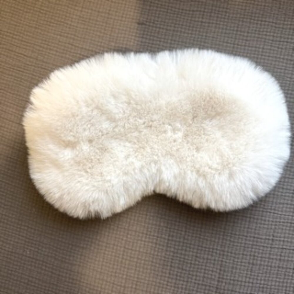 Soft White Furry Fuzzy Sleep Eye Mask